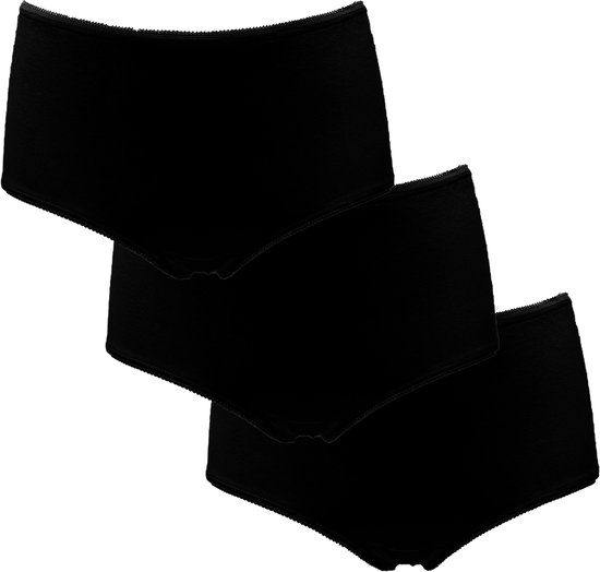 Lot de 3 slips midi My Basic by After Eden pour femme - Noir - Taille M