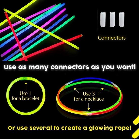 WedDecor Glow Sticks Party Pack 8 inch Gemengde Kleur Licht Sticks om Neon Ketting Armbanden Polsband Oogbril voor Verjaardag, Verjaardag, Feestbenodigdheden, 15 stks