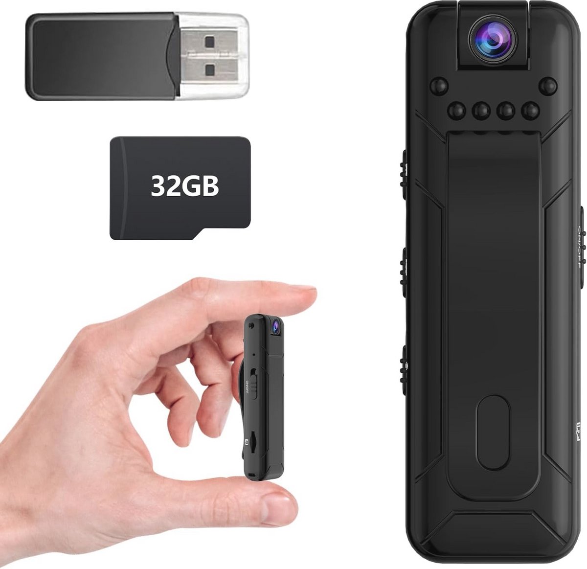 Draadloze Spionagecamera 1080p FHD met 32 GB TF-kaart en Draaibare Lens