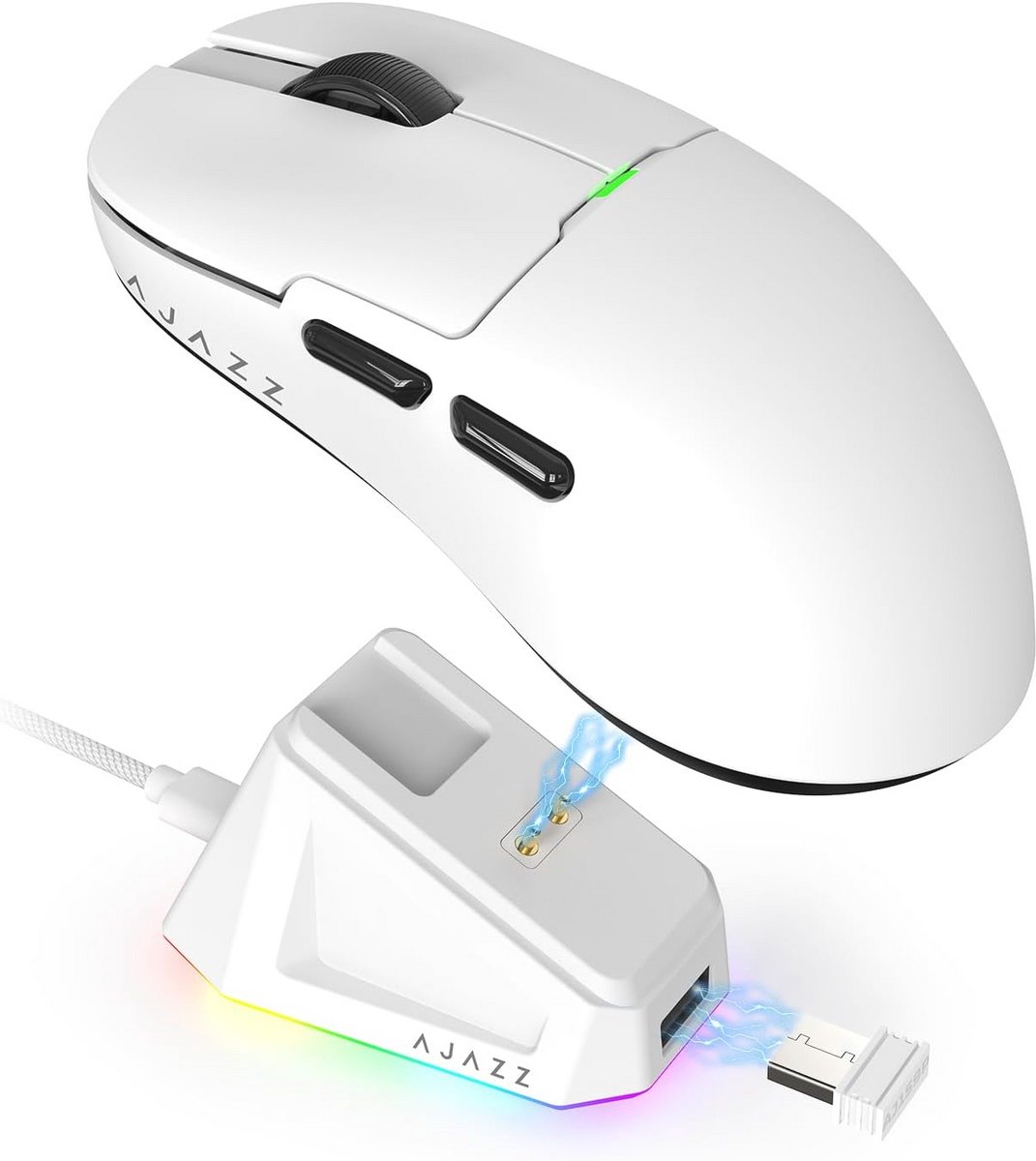 Ultralichte Draadloze Gamingmuis met Magnetisch Oplaadstation - 26000 DPI, 6 Programmeerbare Knoppen