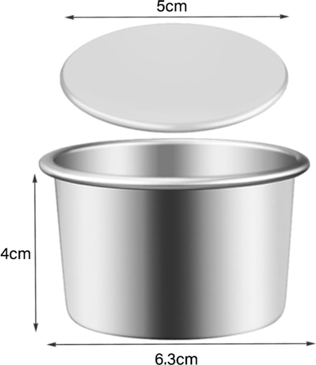 5 stuks - Quichevorm - Bakvorm - Taartvorm - Bak Vorm Voor Cake & Taarten - Met Anti-Aanbak Laag & Losse Bodem - zilver - metaal - 6.3*6.3*4cm – foto 3