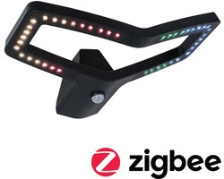 Paulmann LED-wandarmatuur voor buiten Smart Home Zigbee 3.0 Alara Schemergestuurde bewegingsmelder (IR) IP44 hoekig 375 × 270 mm RGBW+ 10W 450lm 230V Antraciet Metaal