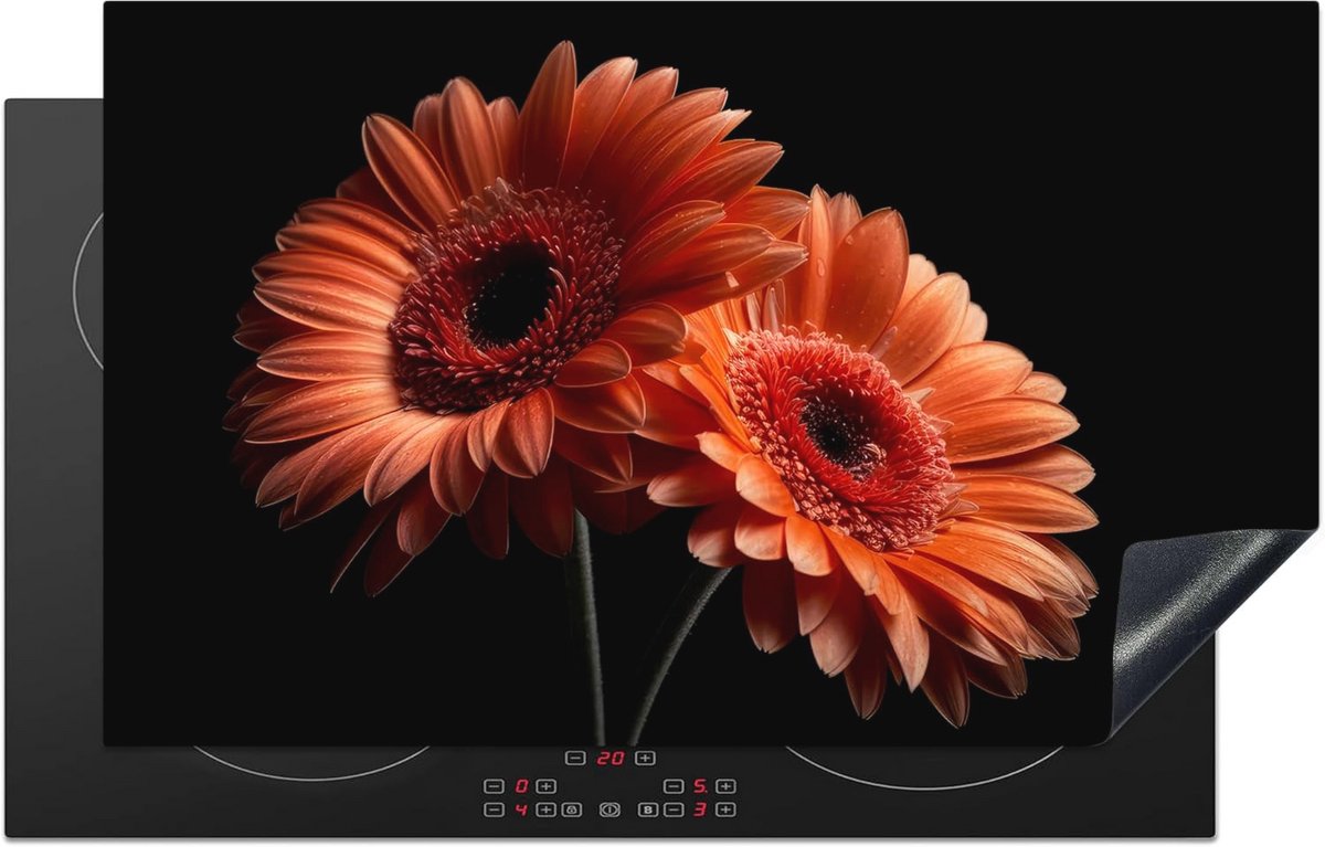 Inductie Beschermer 83x51 cm - Keukenafdekplaat voor Kookplaat met Bloemenprint - Antislip Kookplaat Bescherming