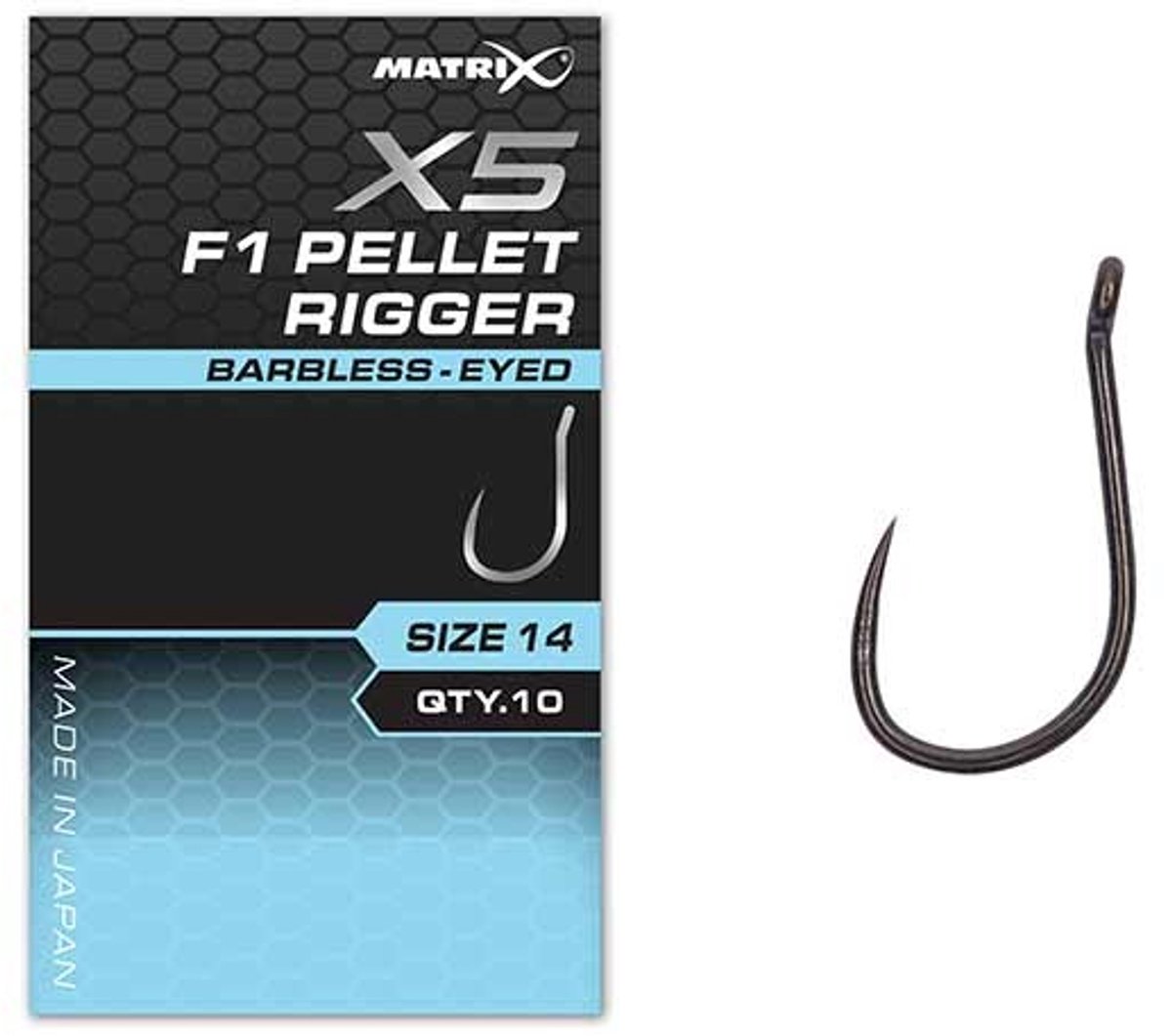 Matrix X5 F1 Pellet Rigger Eyed-Barbless (10 pcs) - Maat : 18