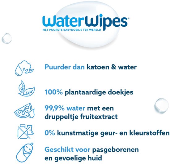 WaterWipes Billendoekjes Bio - 12 x 60 stuks - 720 doekjes