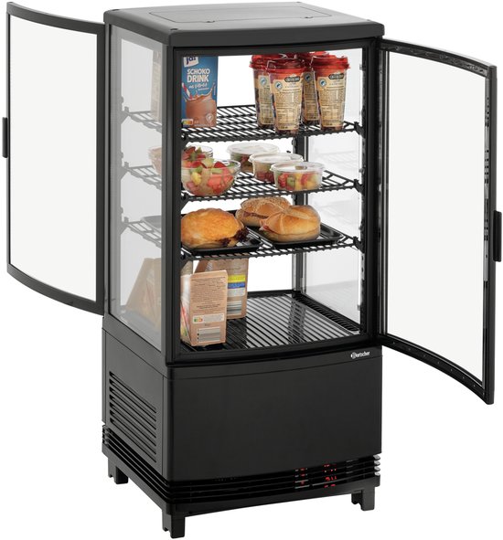 Bartscher Mini-koelvitrine - 4 Niveaus - 75L - Led - 425x425x915mm