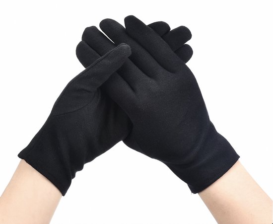 Gants en coton Zwart moyen 4 pièces - 2 paires Gants de protection - Medium - Santé - Hôpital - Centre de Beauty , coiffeur et salon Spa Tatouage - Bijoux - eczéma / allergie / crème pour les mains - bijoutiers / gant de pièces