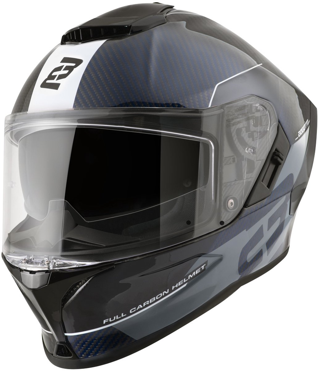 Bogotto Phantom Combo Carbon Zwart Wit Blauw Integraalhelm - Maat S - Helm