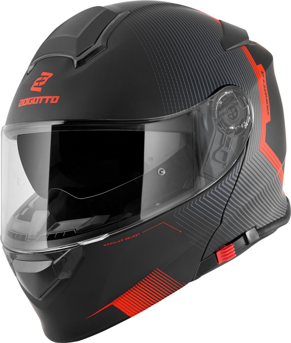 Bogotto H271 Wayke Mat Zwart Oranje Systeemhelm - Maat XL - Helm