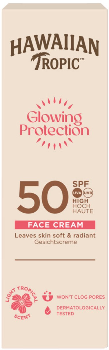 Hawaiian Tropic Zonnebrand Glowing Protection Face Cream SPF 50 - 50 ml