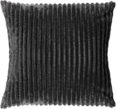 Dutch Decor MART - sierkussen 45x45 cm - zacht ribfluweel - corduroy - Charcoal Gray - antraciet - Inclusief binnenkussen - Luxe kussens voor woonkamer & bank