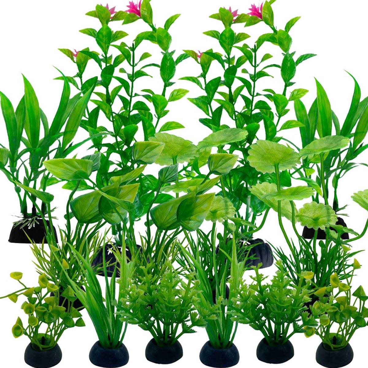 Ibenzoa® Aquariumdecoratieset Met 14 Stuks Kunstplanten Voor Een Levendige Onderwaterwereld