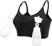 JustValue Borstkolf BH - Maat M - Handsfree Kolfbeha - Voedingsbh - Kolf BH - Zwart