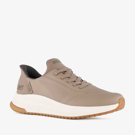 Skechers Slip-ins : Baskets Bobs Squad 4 pour homme - Beige - Confort Extra - Mousse à mémoire de forme - Taille 42