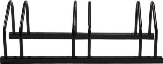 Zwart fietsenrek voor drie fietsen