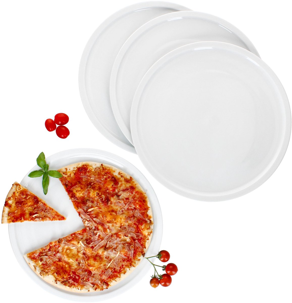 Set van 4 BIANCO pizzaborden XL wit 33.5cm - 162702