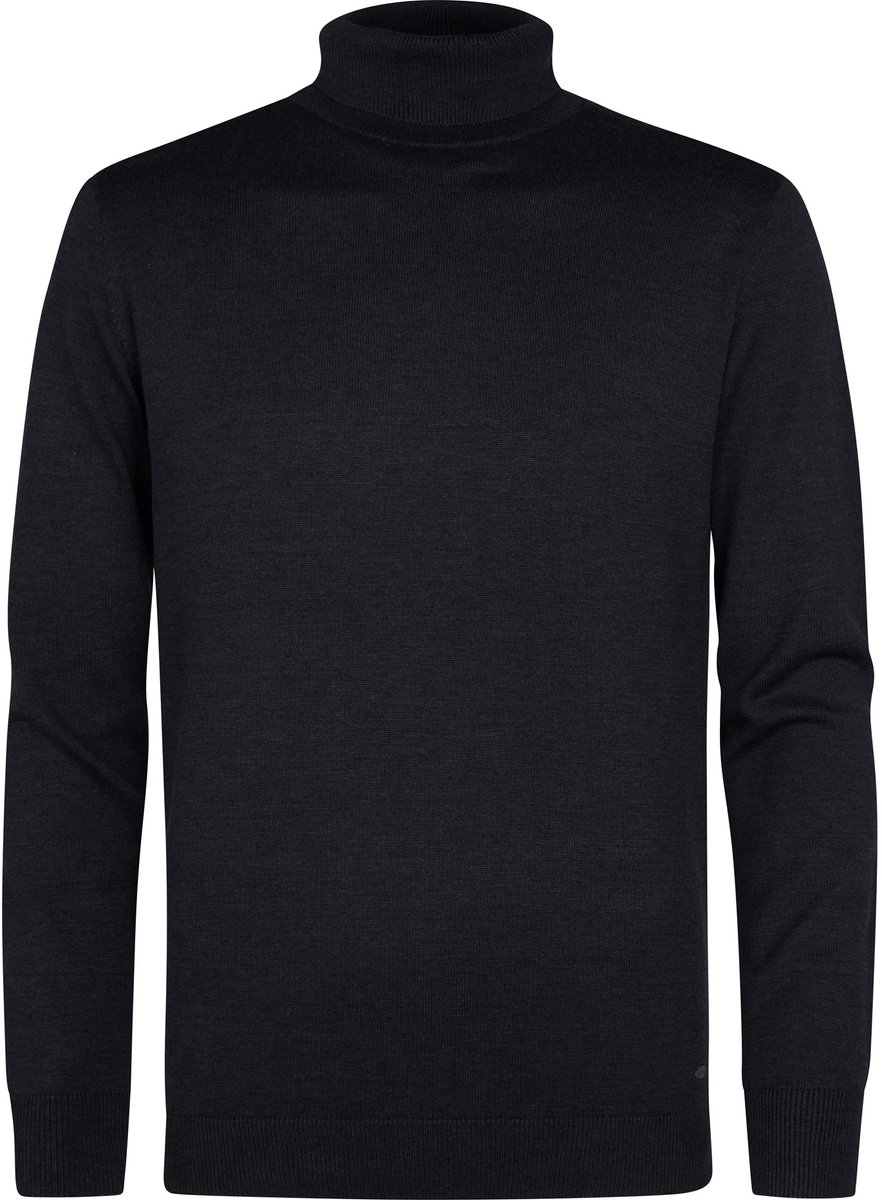 Petrol Industries Heren Coltrui - Regular Fit Trui - Truien - Pullover - Zwart - Maat XXXL