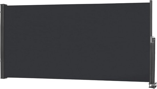 NAIZY Intrekbare Zijluifel 180x300cm - Privacybescherming 100% Polyester UV- Bescherming Met Handvat Voor Balkon, Terras en Tuin - Antraciet