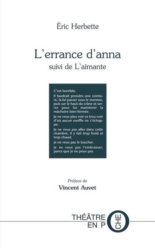 Théâtre en poche - L'errance d'Anna suivi de L'aimante - cover