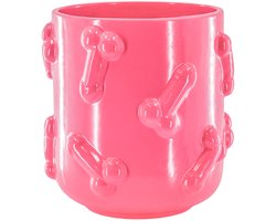 Housevitamin Pot - Planten Pot- Piemels - Keramiek - Fluor Roze - 17,5x17,5x17,5cm