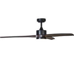 QAZQA joly - LED Plafondventilator met Verlichting | Lamp en Afstandsbediening - 1 lichts - Ø 132 cm - Zwart - Woonkamer | Slaapkamer | Keuken