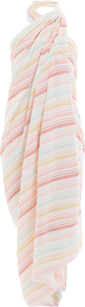 Knit Factory Viva Pareo - Sarong - Stranddoek - Strandlaken - Strandjurk voor Dames - Stola - XL Sjaal - Zomer Must-have - Sunny Pink - 100% Katoen