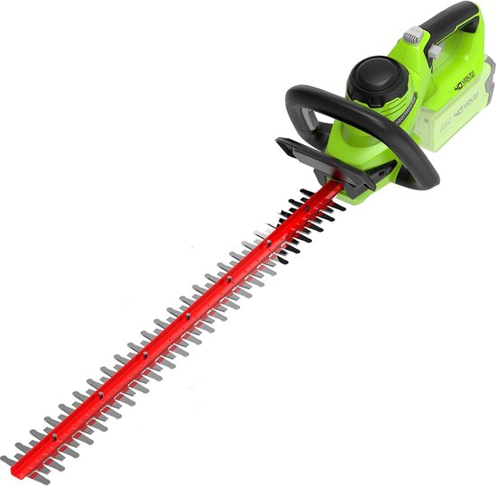 Greenworks Greenworks Accu Heggenschaar G40Ht61K2 Li-Ion 40V, 61 Cm Zaaglengte 27mm Tandafstand 3000 Snedenmin Verstelbare Extra Handgreep Met 2ah Accu En Lader Groen Greenworks Greenworks Accu Heggenschaar G40Ht61K2 Li-Ion 40V, 61 Cm Zaaglengte 27mm Tandafstand 3000 Snedenmin Verstelbare Extra Handgreep Met 2ah Accu En Lader Groen