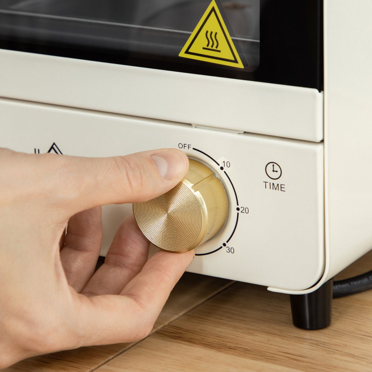 ZYLARO mini oven - Vrijstaande Elektrische Oven - 15L - 1000W - Vintage crème wit – foto 5