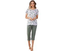 Pastunette Pyjama Green Breeze - Bio Katoen - Wit/Groen - Maat 38