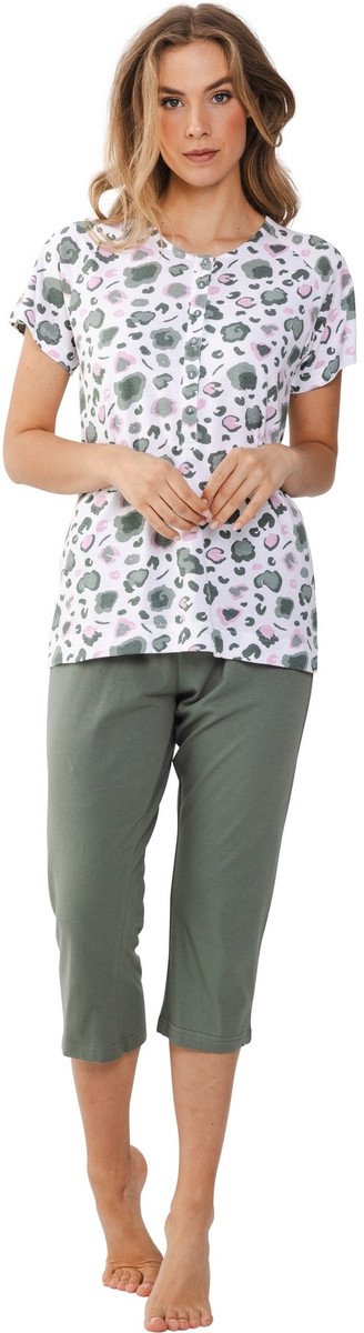 Pastunette Pyjama Green Breeze - Bio Katoen - Wit/Groen