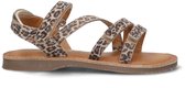 Braqeez 425012-506 Meisjes Platte Sandalen - Beige - Leer - Klittenband