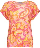 Geisha T-shirt Top Met Korte Mouwen En Ajour Details 53215 20 Pink/coral Dames Maat - XS