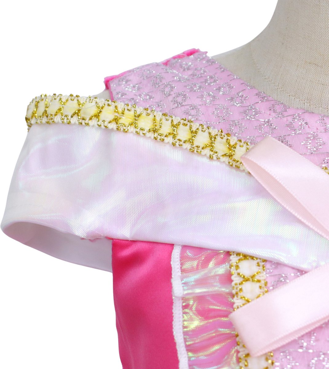 Joya Kids® Roze verkleedjurk korte Mouw | Zomerse Roze Prinsessenjurk | verkleedkleding Meisje | Hard roze Jurk + kroontje & Staf & Sieraden | Cadeau meisje — afbeelding 12