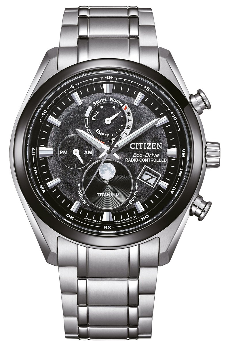Citizen Tsuki-yomi BY1018-80E Horloge - Titanium - Zilverkleurig - Ø 43 mm