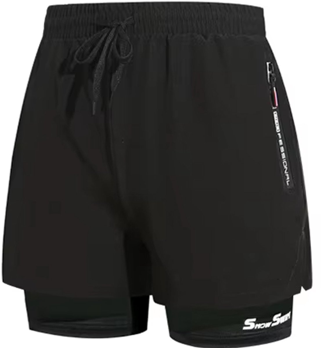 Korte Sportbroek - Zwembroek - Met Onderbroek - Sneldrogend - Ritszakken