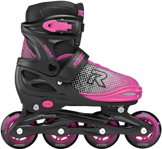 Roces - Jokey X Verstelbare Skeelers - Meisjes - Zwart - Roze - 34-37