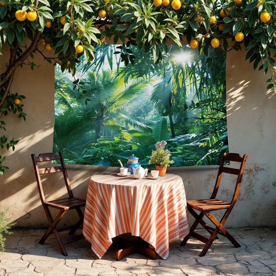 Ulticool - Jungle Plantes Sun Nature - Affiche Tapisserie - 200x150 cm - Groot tapisserie - Affiche Jardin Tapisserie