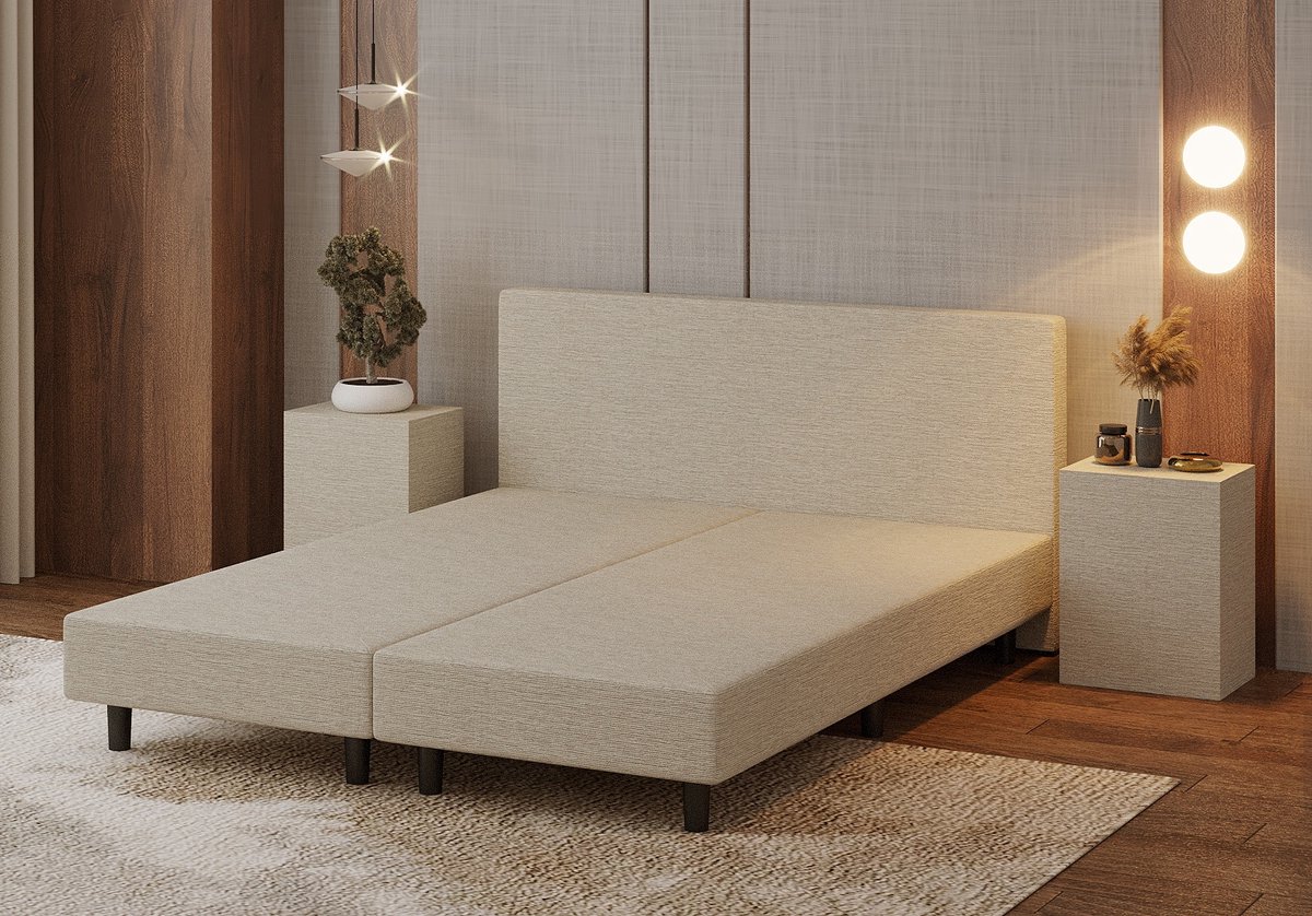Nessa® - 160x200 Boxspring Bjorn - Crème - Beige - Inclusief Pocketvering matras thumbnail 3