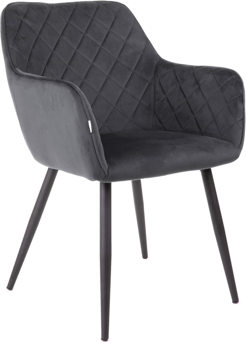 HOMLA - Chair - SHELTON - Velour Grey - 56x60x84cm
