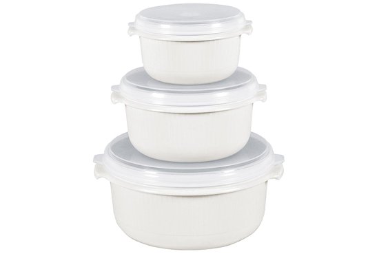 Plat à micro-ondes EMSA MICRO FAMILY - lot de 3 - 0,5 / 1,0 / 1,5 L - blanc