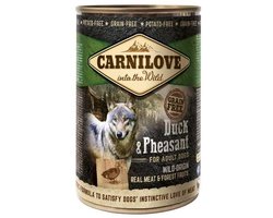 Carnilove Dog Blik Eend/Fazant - Eiwitrijke Maaltijd - 6x400gr Natvoer voor Volwassen Honden