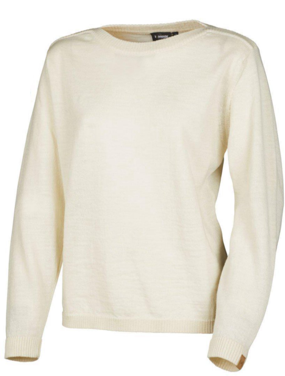 Ivanhoe trui NLS Tunabo Natural boothals 100% zuivere ongeverfde wol Wit