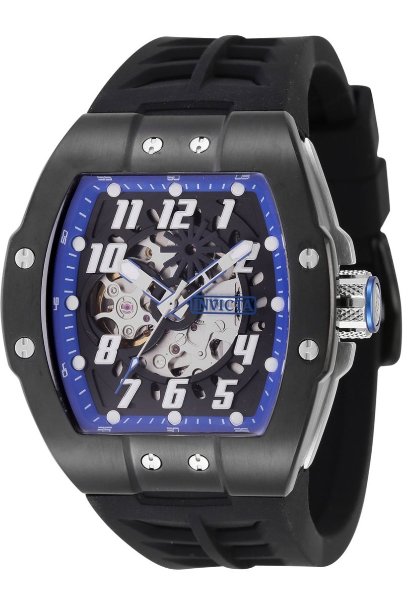 Invicta S1 Rally 44894 Heren Horloge - Waterdicht - Analoog - Automatisch Uurwerk - Roestvrij Staal met zwarte Wijzerplaat - 44mm