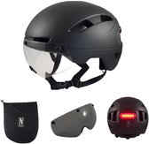 NO-EFFORT Fietshelm Volwassenen – Met LED Verlichting - Verstelbare Fiets Helm – Elektrische Fiets – Fatbike – Speedpedelec – Maat L 58 - 61 cm – Zwart – Cycling Helmet
