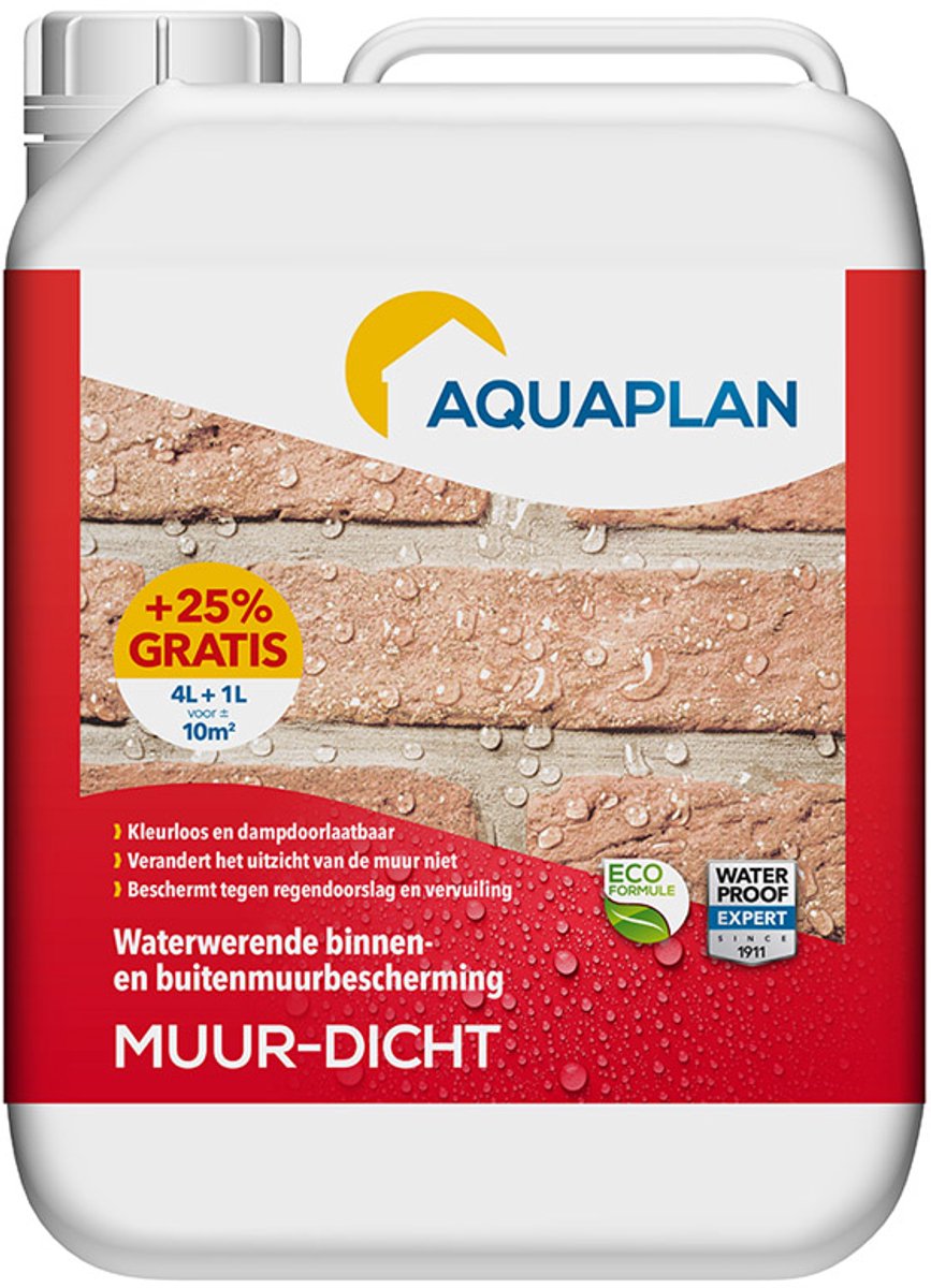 Aquaplan Muurdicht - waterafstotende coating - 5 liter