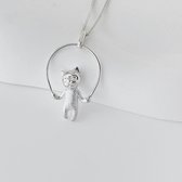 Ensemble De Bijoux Chat Mignon - Pendentif, Bracelet Et Boucles D'Oreilles Argenté - Cadeau Parfait Pour Les Amoureux Des Chats - 10