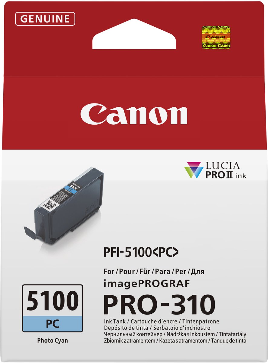 Canon PFI-5100 PC Photo Cyaan Inkt voor Prograf Pro 310