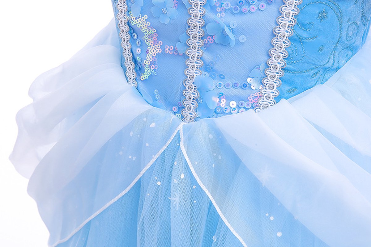 Joya Kids® Licht Blauwe Verkleedjurk Meisjes | Prinsessenjurk Lichtblauw met Accessoires | Kroon, Staf, Handschoenen & Sieraden | Carnaval & Verjaardag | — afbeelding 11