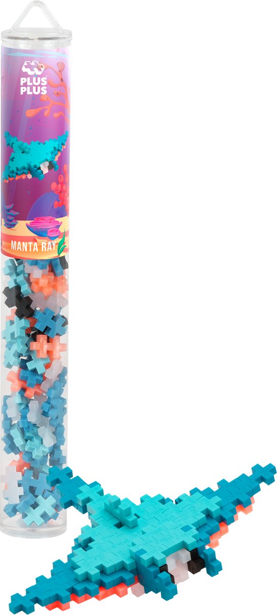Plus-Plus Manta Ray 100 delige bouwset Tube - 4326 - Bouwspeelgoed - Constructiespeelgoed - Set met bouwstenen - Vanaf 5 jaar