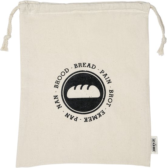 BrandNewCake Bread Bag Katoen 38x30cm (demi miche) - Sac à pain réutilisable - Sac à pain pour les boulangers amateurs - Zéro déchet - Durable